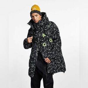 Nike NikeLab ACG Down-Fill Parka Jacket Black White AQ3517-010 Men $700 Sz Med